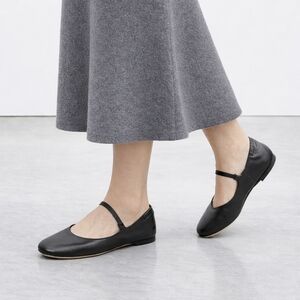 AGL Ballet Flats 11.5 Black Leather Iris Mary Jane Corpcore Formal Made In Italy